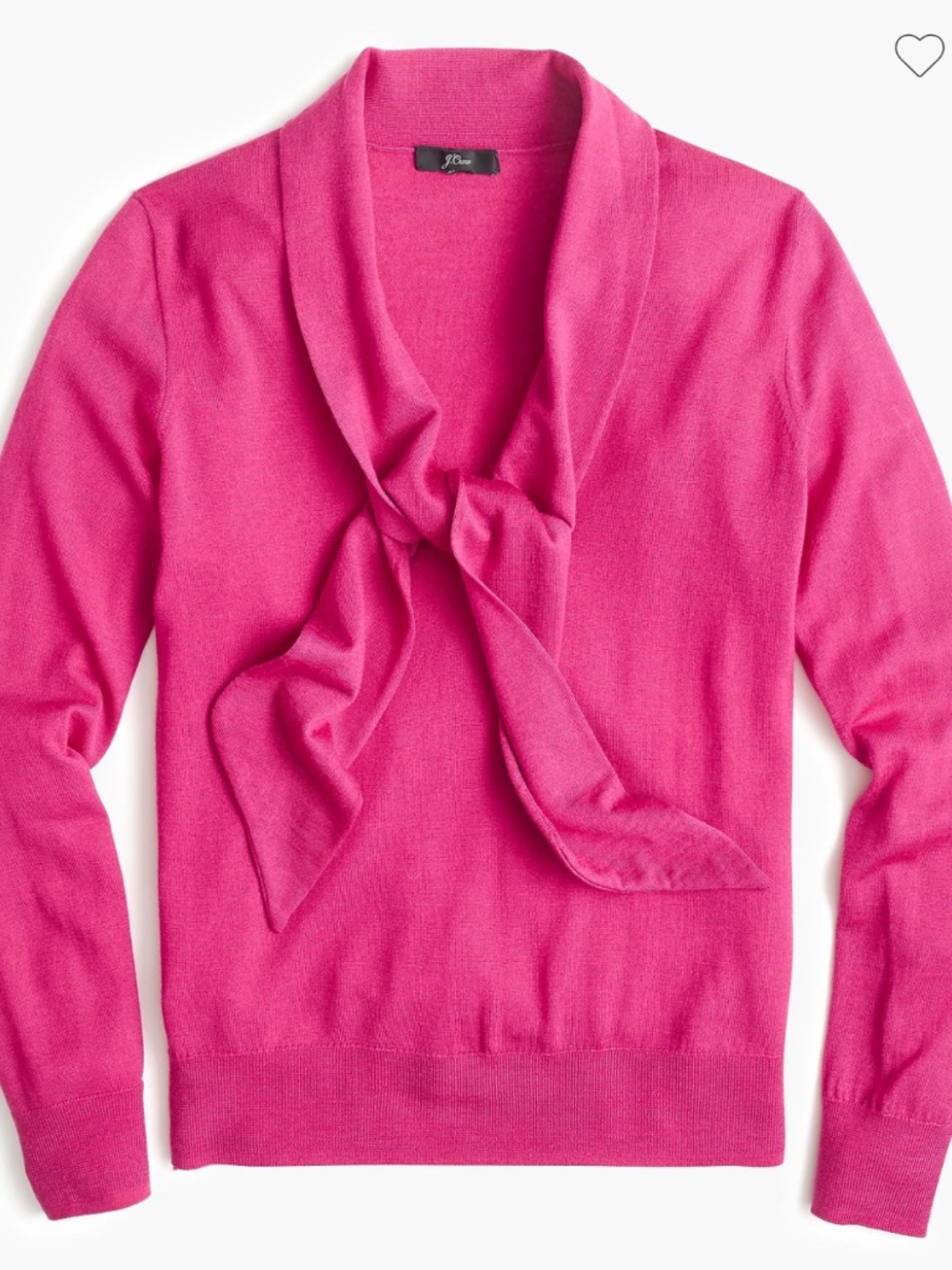 J Crew Tie Front Raspberry Pink Pullover Sweater Wool - Sz XS